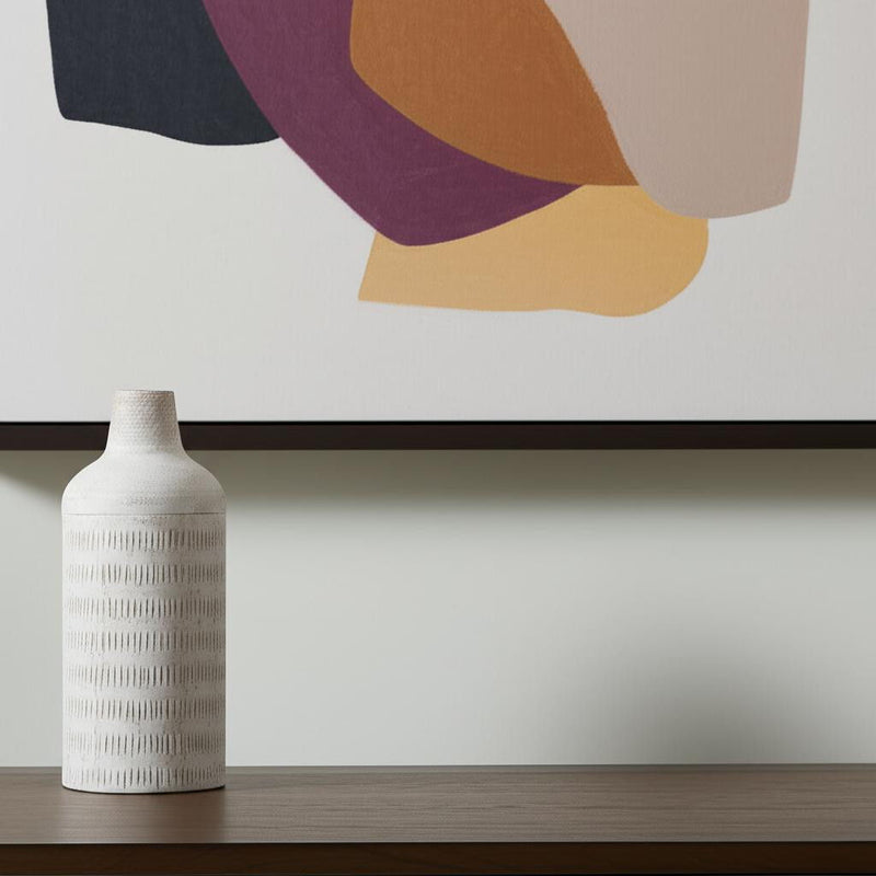 Geometric Cylinder Table Vase (608320) - Off White / Off White