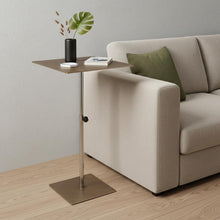 Load image into Gallery viewer, Steel Height Adjustable Square Pedestal End Table - Bronze / Silver
