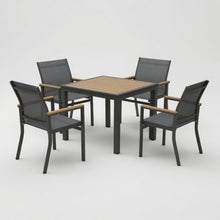 Load image into Gallery viewer, Gray Aluminum Patio Dining Set With Textilene Chairs, 5 Piece All Weather Outdoor Table And Chair Set For Patio, Porch, Garden
