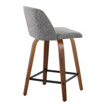 Load image into Gallery viewer, Toriano - Mid Century Modern Fixed Height Counter Stool With Swivel With Square Footrest (Set of 2)
