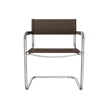 Load image into Gallery viewer, Leather Stainless Steel Arm Chair - Chocolate / Silver
