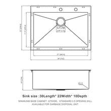 Load image into Gallery viewer, Kitchen Sink Drop In, Stainless Steel Single Bowl, Topmount
