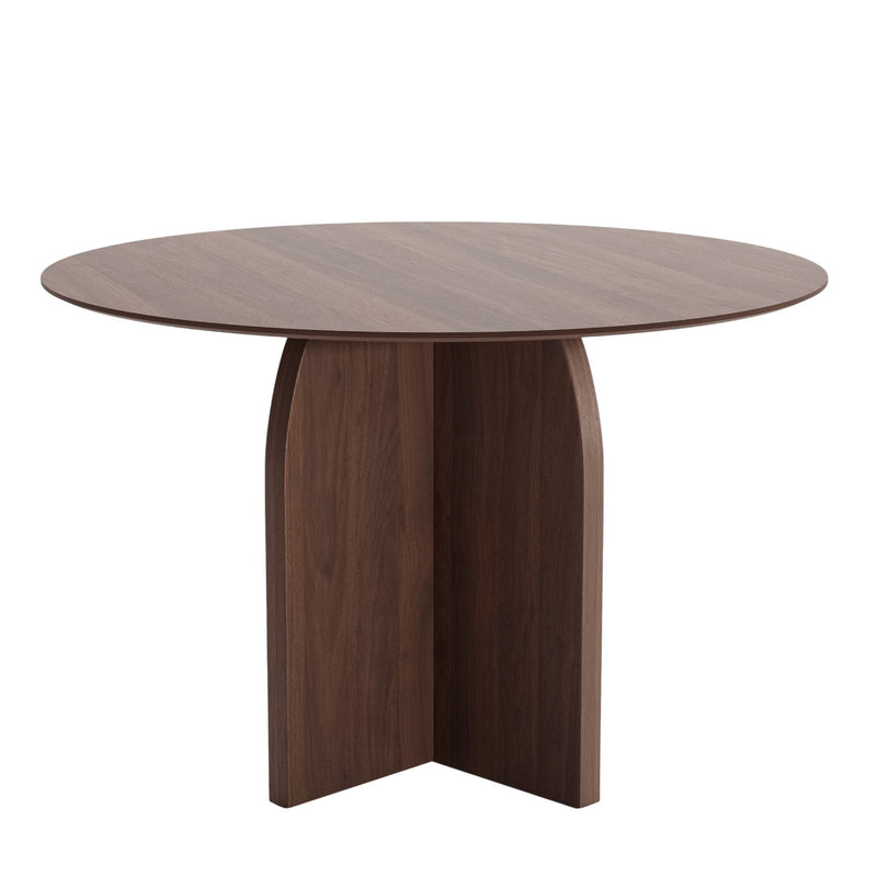 45" Solid Wood Pedestal Base Round Top Dining Table - Brown
