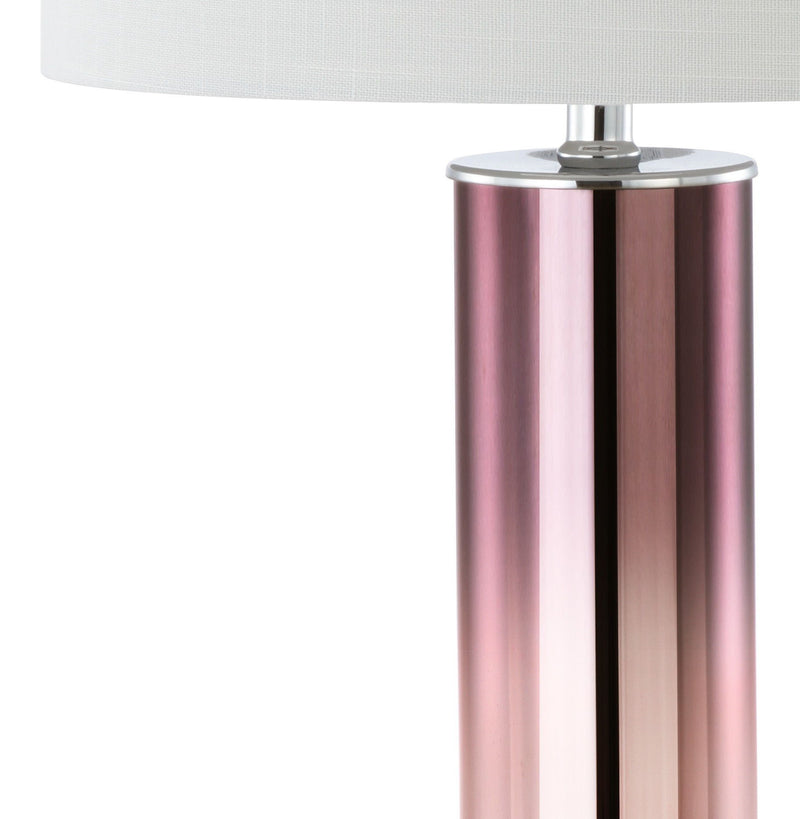 Novelty Table Lamp With Drum Shade - Rose Gold