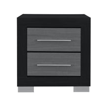 Load image into Gallery viewer, 23" Wood Square Two Drawer Nightstand - Black And Gray
