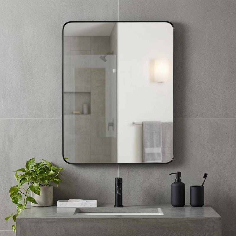 Aluminum Framed Bathroom Vanity Mirror (756082) - Black