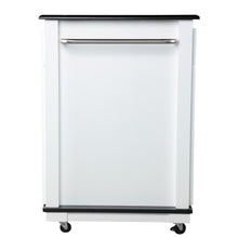 Load image into Gallery viewer, 39" Rolling Kitchen Island With Storage - Black / White
