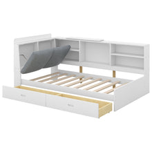 Load image into Gallery viewer, Platform Bed With Storage Headboard, Shelves And 2 Drawers
