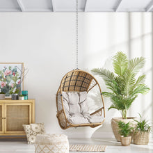 Load image into Gallery viewer, Outdoor / Indoor Wicker Hanging Chair With 8Ft Chain - Light Brown / Beige
