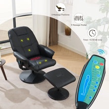 Load image into Gallery viewer, 360° Swivel Reclining Chair With Wrapped Base, 5 Point Vibration Massage
