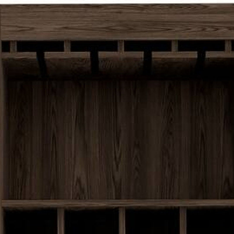 24" Wood Bar Cabinet With Two Doors - Walnut
