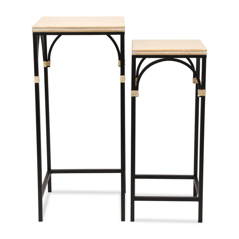 Square Nested Tables (Set of 2) - Light Brown