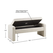Load image into Gallery viewer, Elegant Soft Close Storage Bench Polyester Upholstery - Cream
