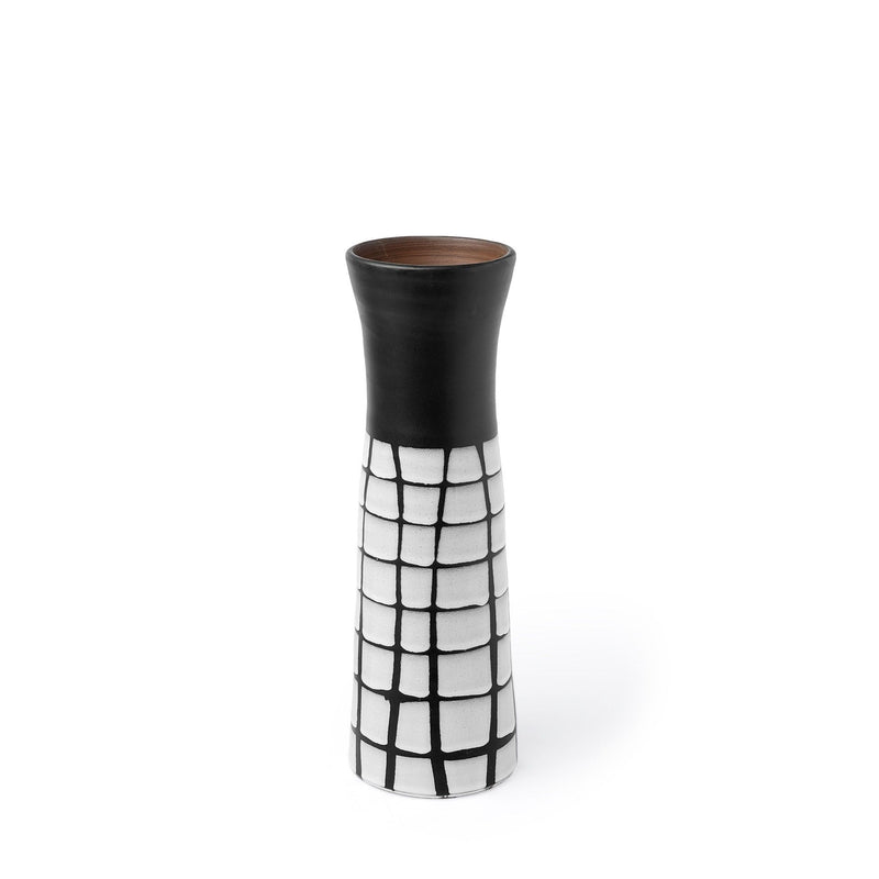 Abstract Cylinder Table Vase (397551) - Black / White