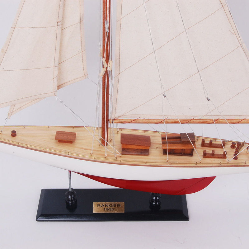 Hand Painted Model Boat (624678) - Beige / Red