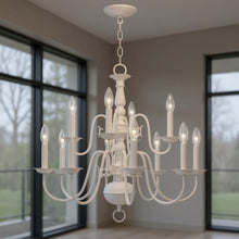 Load image into Gallery viewer, Twelve Light Dimmable Chandelier With Shades - White
