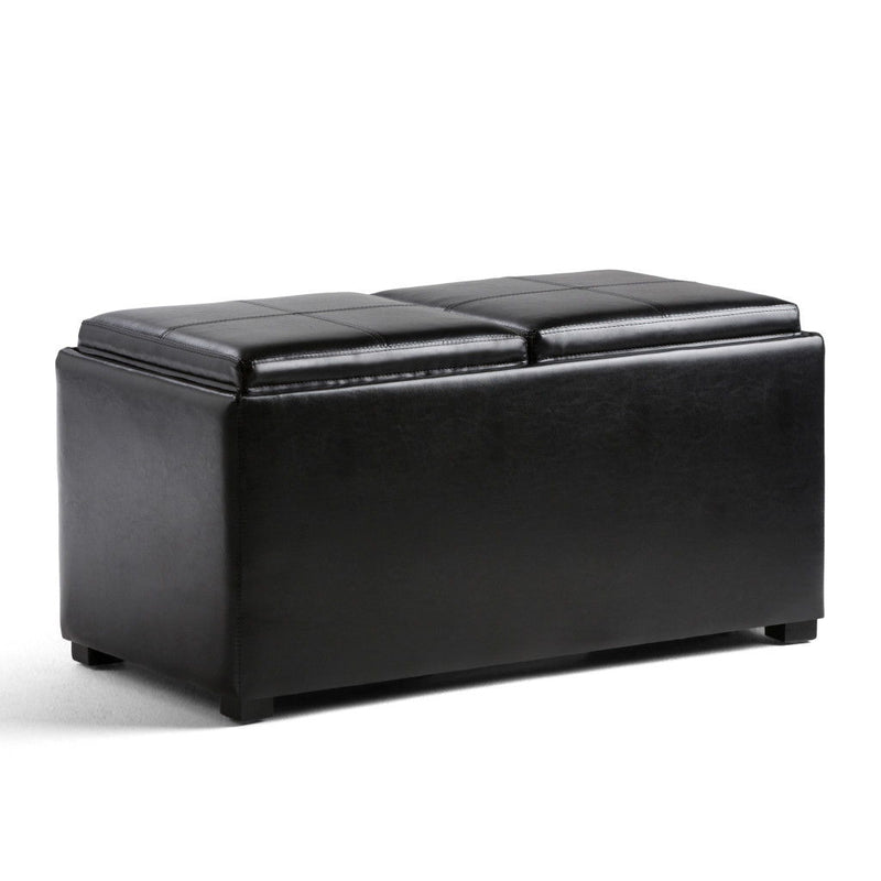 35" Upholstery Storage Ottoman - Black