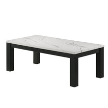 Load image into Gallery viewer, Modern 3 Piece Living Room Table Set With Faux Marble Top Wooden - Black / White
