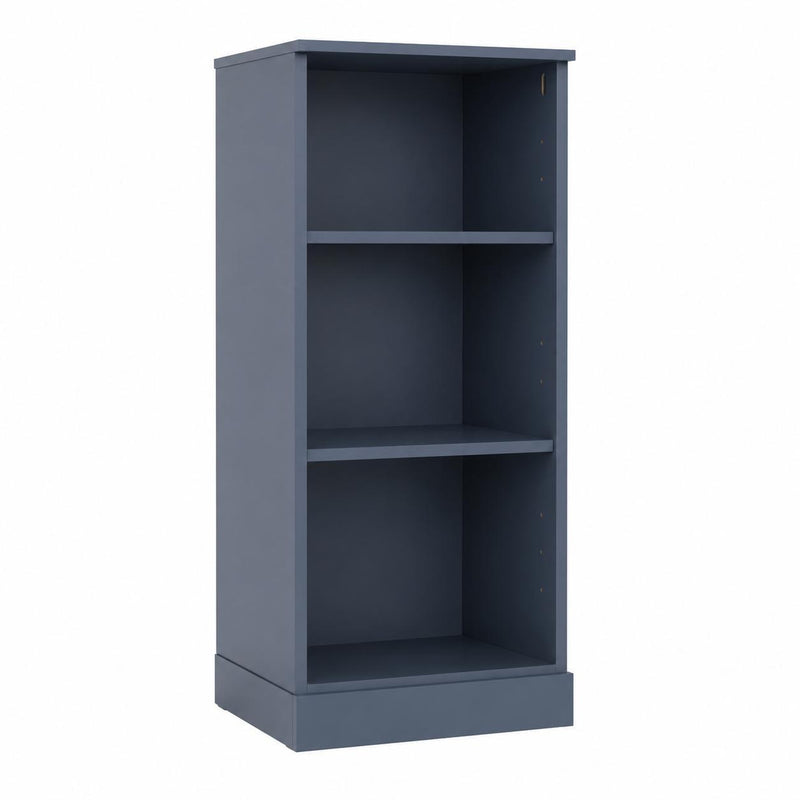Solid Wood Adjustable Three Tier Library Bookcase - French Blue