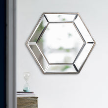 Load image into Gallery viewer, Hexagon Wall Mirror With Contemporary Glass Design, Home Decor Accent Mirror For Living Room, Entryway, Bedroom
