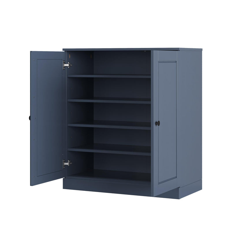 Twenty Pair Solid Woodshoe Storage Cabinet (752369) - French Blue