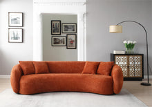 Load image into Gallery viewer, 102&#39;&#39; 5-Seater Boucle Sofa Modern Sectional Half Moon Leisure Couch Curved Sofa Teddy Fleece Orange
