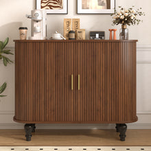Load image into Gallery viewer, Fluted Liquor &amp; Coffee Bar Cabinet With 6 Wine Racks And 3 Glass Holders
