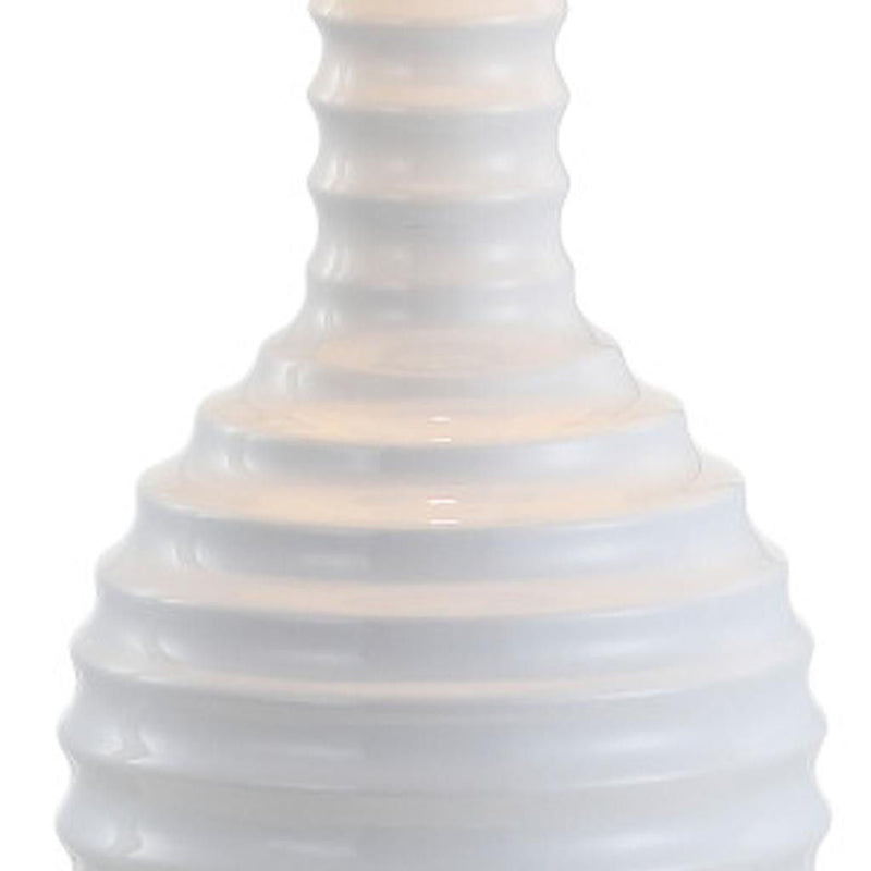 30" Novelty Table Lamp LED With Globe Shade - White