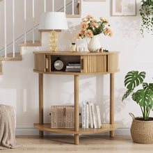 Load image into Gallery viewer, Half Moon Console Table For Living Room - Walnut
