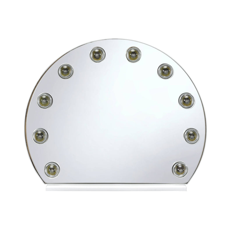15" Abstract Metal Framed Mounted Accent Mirror - White