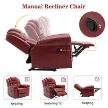 Load image into Gallery viewer, Home Theater Seating Manual Recliner Loveseat With Hide-Away Storage, Cup Holders And Led Light Strip For Living Room
