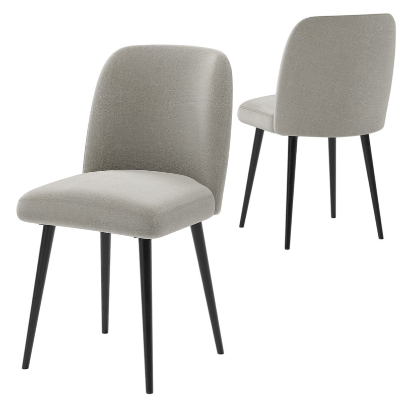 Upholstered Fabric Dining Side Chairs (Set of 2) - Gray