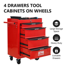 Load image into Gallery viewer, Rolling Metal Tool Chest With Drawers, Steel Storage Cabinet With Ball Bearing Slides
