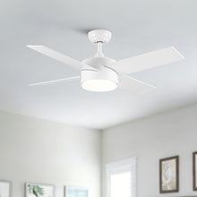 Load image into Gallery viewer, Ceiling Fan With Remote Control, Reversible DC Motor, 6 Speeds, 3 Dimmable LED, Quiet Timer For Indoor - White
