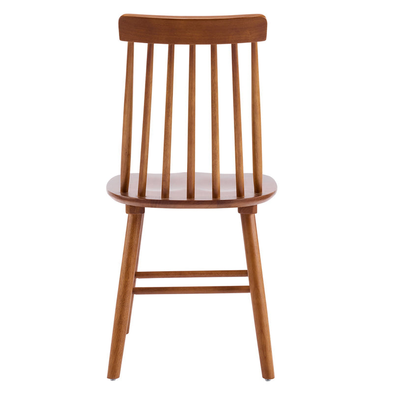 Solid Wood Windsor Back Dining Side Chairs (Set of 2) - Walnut