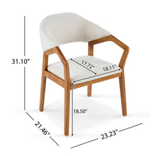 Load image into Gallery viewer, Indoor Upholstered Dining Armchair (Set of 2) - Beige / Teak
