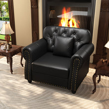 Load image into Gallery viewer, Upholstered Sofa With Nailhead Trim, Rolled Armrests With Ottoman
