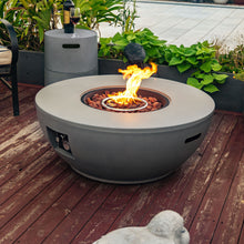 Load image into Gallery viewer, Propane Gas Fire Pit Table, 50000 Btu, Round With Tank Holder For Outside - Gray

