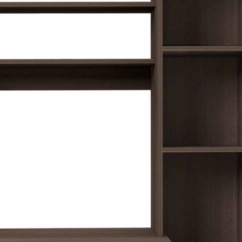 2 Piece Set Writing Desk And Bookshelf - Dark Brown
