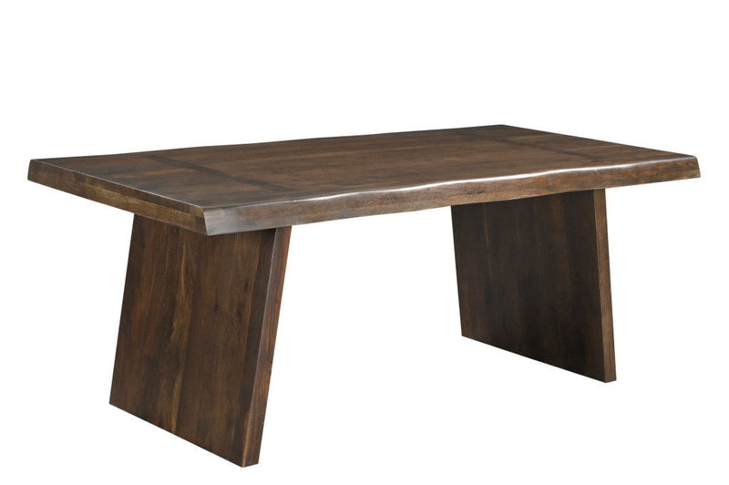 75" Solid Wood Live Edge Dining Table - Dark Brown