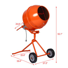 Load image into Gallery viewer, Portable Concrete Mixer With Etl Certificated Copper Motor, Electric Cement Mixer, 5.0 Cu. Ft. - Orange
