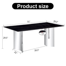 Load image into Gallery viewer, Modern Minimalist Dining Table With Marble Glass Top
