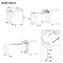 Load image into Gallery viewer, Extendable Dining Table With Folding Top, Rolling Kitchen Island With Drawers And Power Outlet
