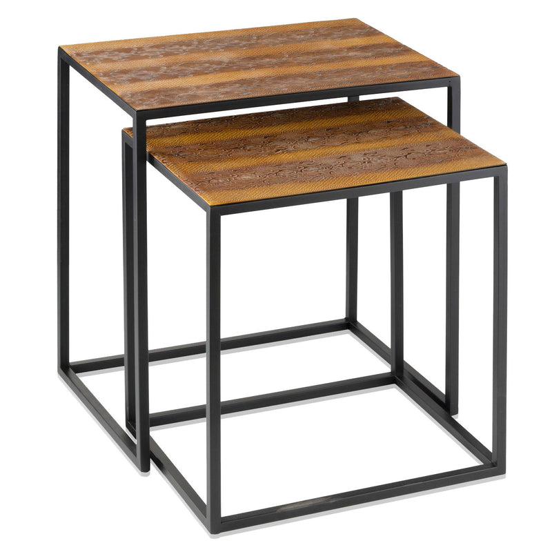 22" Resin End Table - Black And Brown