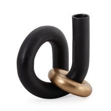 Load image into Gallery viewer, Modern Abstract Tabletop Sculpture - Black / Gold
