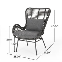 Load image into Gallery viewer, Modern Aesthetic Outdoor Rattan Accent Chair With Metal Legs
