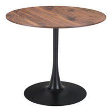 Load image into Gallery viewer, 35" Steel Pedestal Base Dining Table - Brown / Black

