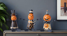 Load image into Gallery viewer, Poly Halloween Jack-O-Lantern Figurine (Set of 3) - Orange / Black

