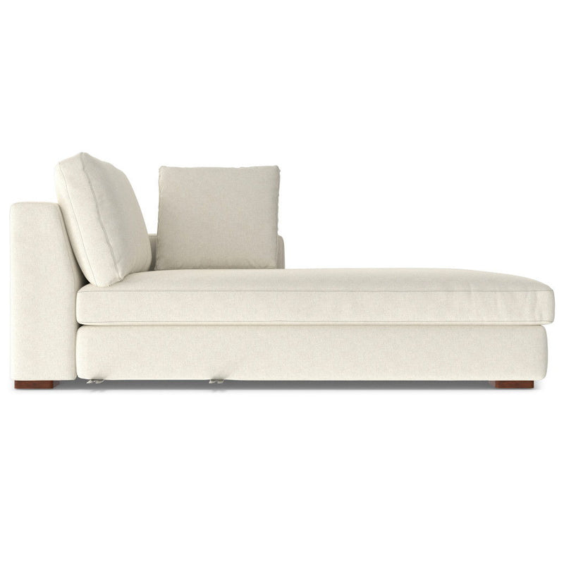Modern Fabric Sofa With Brown Legs - Cream