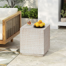 Load image into Gallery viewer, Chic Modern Mgo Cube Side Table With Fluted Design - Antique Brown
